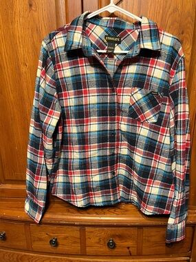 Stanley Red, Blue & White Plaid Button-Down Shirt